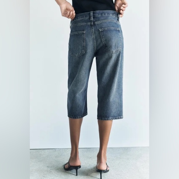 ZARA LOW-RISE DENIM SHORTS ZW COLLECTION - Picture 4 of 12